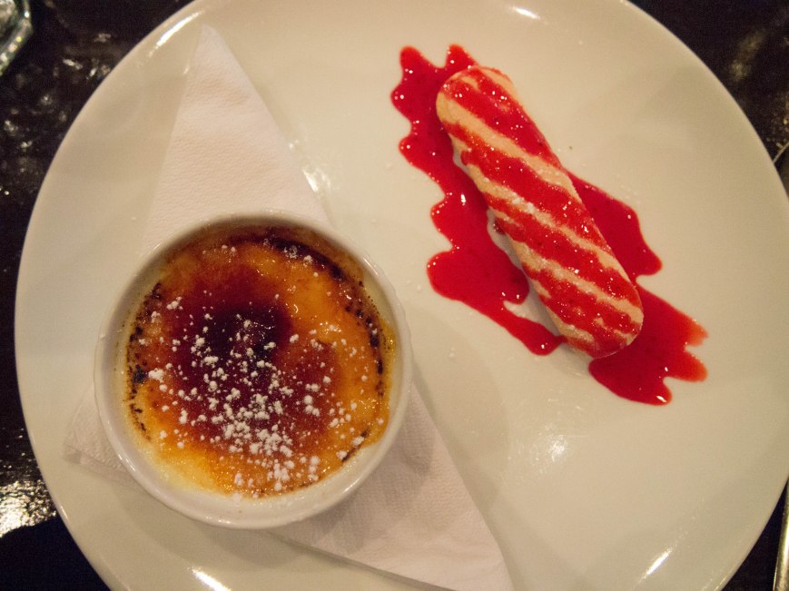 Cream Brulee - Custard with a caramel top served with a savoiardi